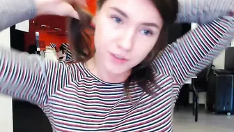 sashabae lustful babe caresses shaved pussy