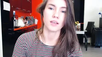 sashabae lustful babe caresses shaved pussy