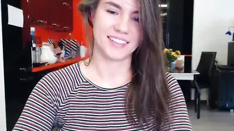 sashabae lustful babe caresses shaved pussy