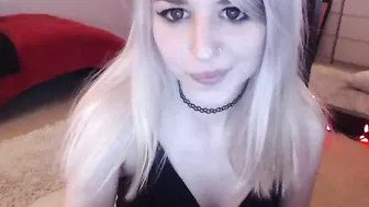 serafina blond slut jerking off dick