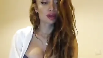 anayys busty slut jerks off and cums