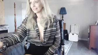 sexyblondewife red-haired bitch jerks off pussy with sex toy