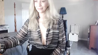 sexyblondewife red-haired bitch jerks off pussy with sex toy