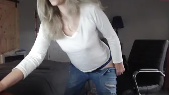 sexyblondewife thin skin sucks rubber dick