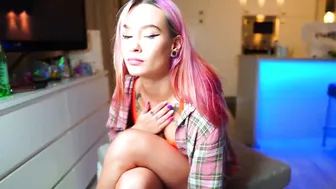 dopebarbie cute passion gently caresses boobs