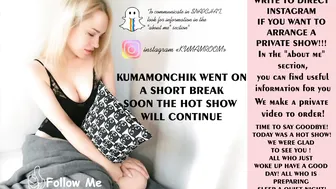 kumamonchik curve with a hanging chest caresses the vagina