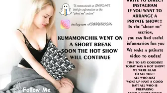 kumamonchik curve with a hanging chest caresses the vagina