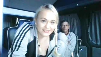knkycpl666 openwork blonde dancing a striptease