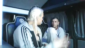 knkycpl666 openwork blonde dancing a striptease