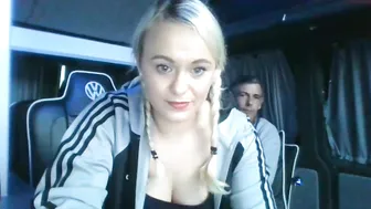 knkycpl666 openwork blonde dancing a striptease