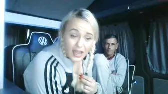 knkycpl666 openwork blonde dancing a striptease