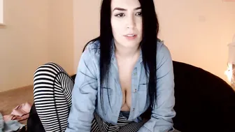 badgirlmad in stockings teased pussy lying on her back