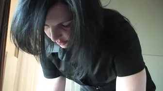 handjob by klixen gorgeous jerks off a banana and cums.