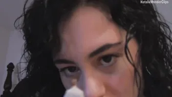 natalie wonder undresses and shows puffy bread