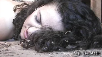 into the attic gorgeous blonde with a beautiful figure erotically dancing naked