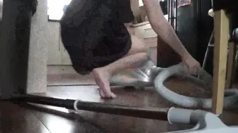 kelly hart & pissing a little leaning on the back of the chair