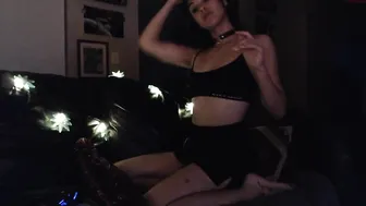 sweettreat0  sucking dick and jerking off on camera showing her little holes