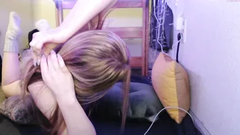 strawberry  young schoolgirl erotically eats a banana