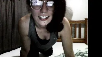 nerdygirl30 cute chick jerking her pussy with a phallus