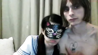 japanese_russian_couple attractive bitch fucks her cap