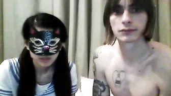 japanese_russian_couple attractive bitch fucks her cap