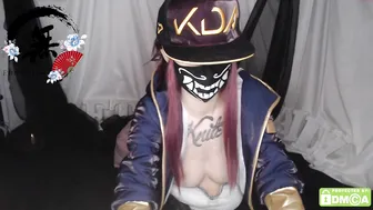 ethereally in black stockings jerks off