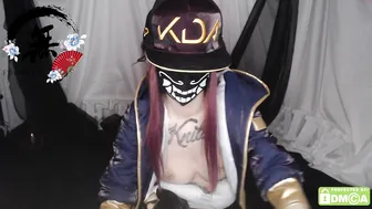 ethereally in black stockings jerks off