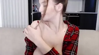 smileyouarehere cute lady caresses shaved cunt