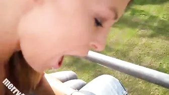 mydirtyhobby Merry4Fun Auf der Seilbahn geblasen und geschluckt