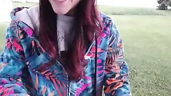 farmgirl Busty female fucks cunt with phallus