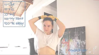 kendalltyler cute coquette strips in the kitchen, but does not show face