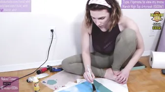 vivid_whit adorable female fingers her anus