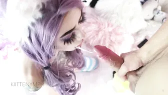 kiittenymph busty blonde with tattoo fucks both holes
