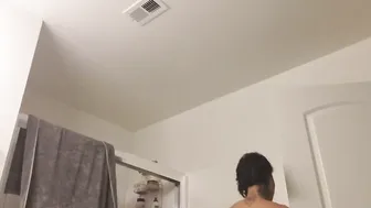 honeycornett black-haired lady caresses boobs