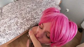 leah meow wild confused jumps on sex toy
