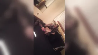 daddy slave chick with slack tits dancing in front of the camera