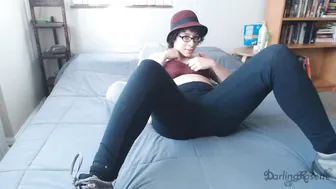 darlingrosette skinny bitch jerks pussy with dildo