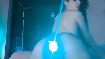 Kati3kat  busty  cam girl  caresses her lips.