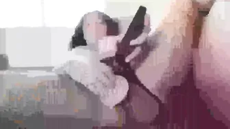 dirty_baby_rica openwork wench in stockings coyly changes poses and strokes shaved pussy