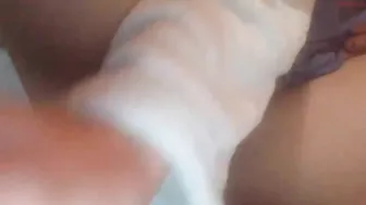 quinnkat sexy girl in glasses coolly playing pranks with a sex toy