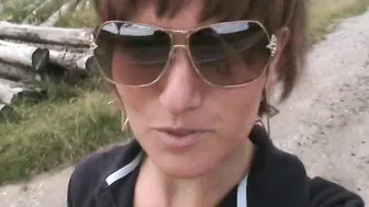 Popp-Sylvie busty slut fucks pussy in the shower