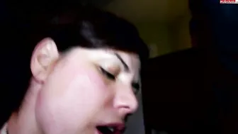 HOT shy slut caresses shaved cunt