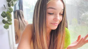 sassyt33n busty blonde shows off snatch