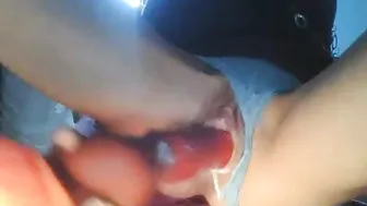 lilrosiedoll skinny bitch jerks pussy with dildo