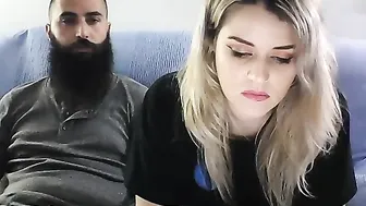blondeandbearded Kralia in stockings intensely fingering vagina