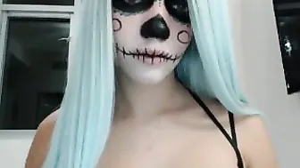 swaglord Cute with pigtails jumps on sex toy