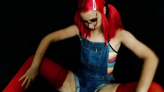 nhaerys black-haired mare shows boobs