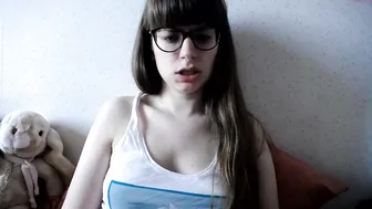 mimi_morgane87  busty naughty babe caresses shaved pussy