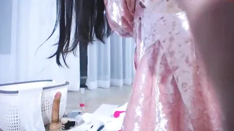 lavender__  blonde passion caresses shaved pussy