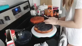 indigo_white luxurious chick caresses lips sex